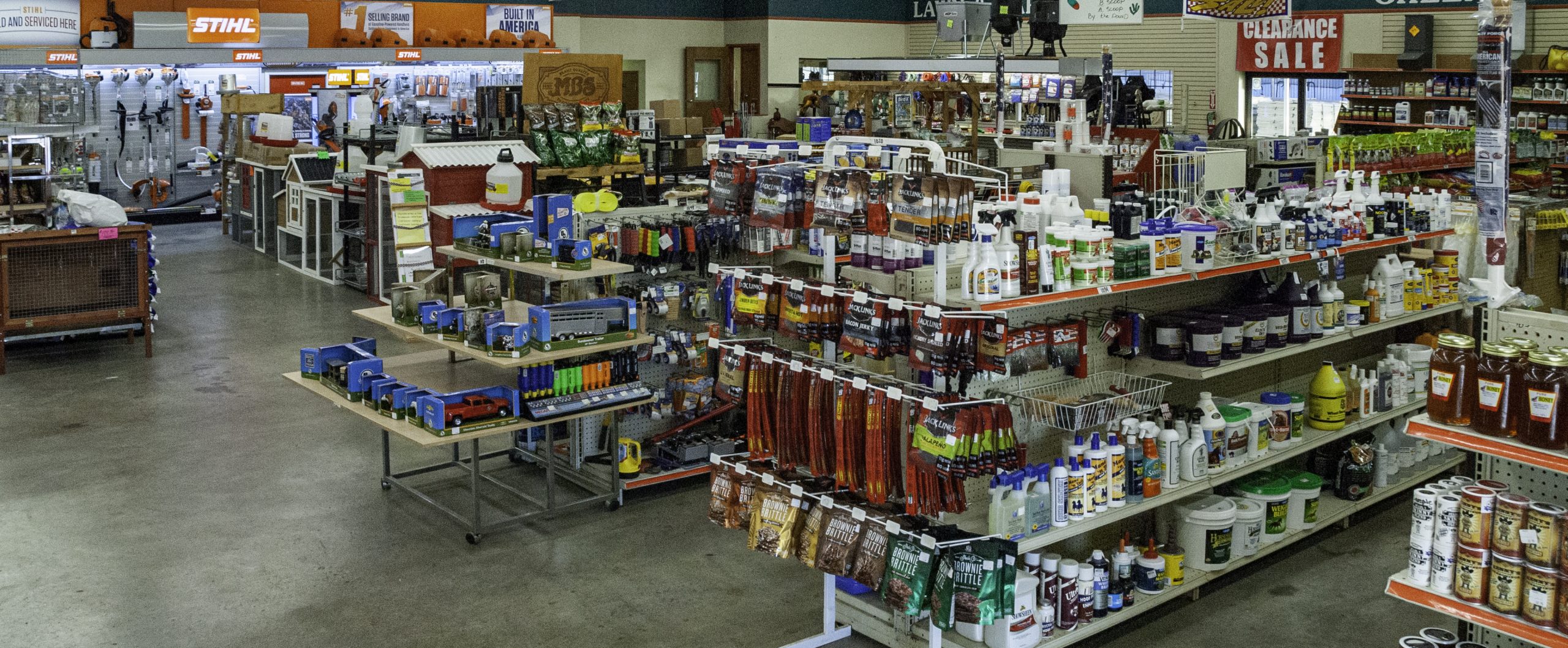 interior of store with shelving