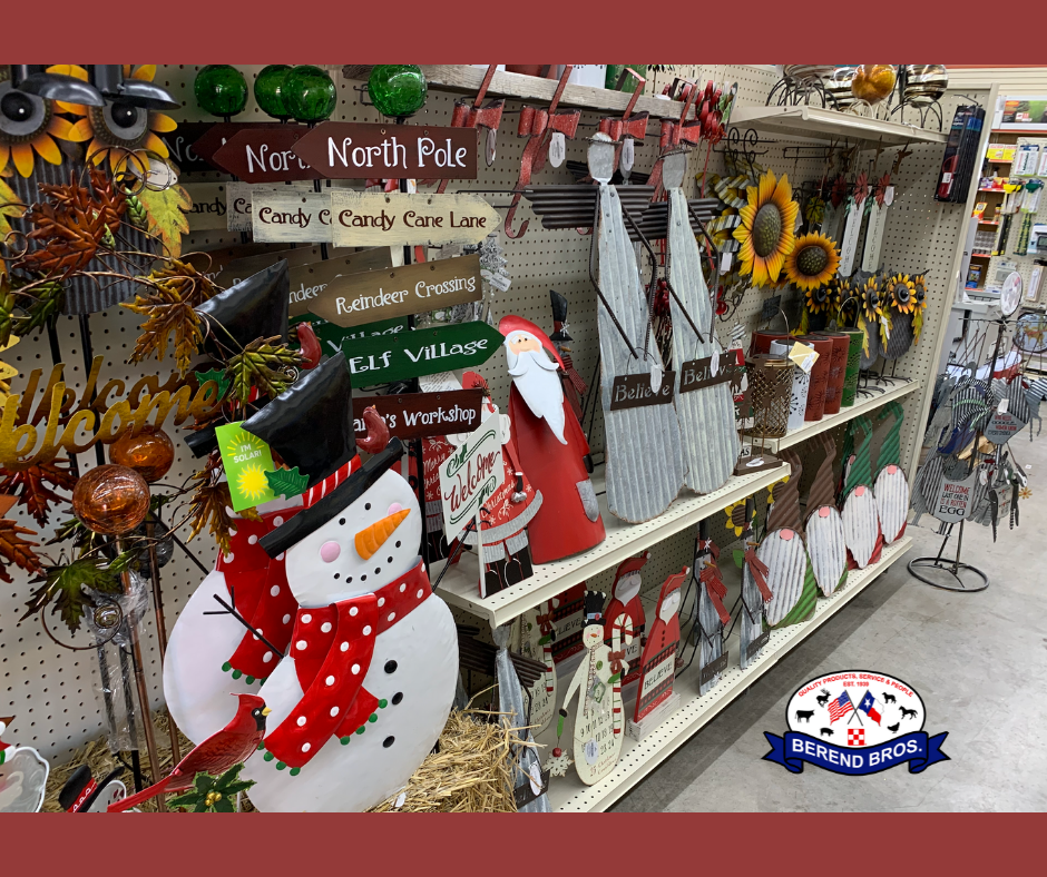 Save 50% off all holiday decor at Berend Bros in Wichita Falls and Bowie!