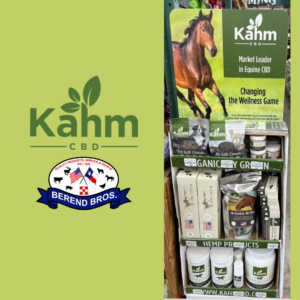 Kahm CBD for horses and pets are now at Berend Bros. These CBD products are specially formulated to deliver calming wellness to your equine and furry friends – no matter what might be their breed or size.